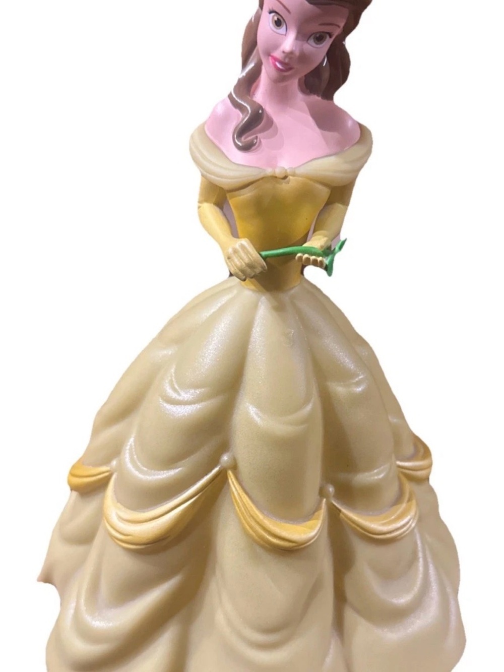 Belle Vinyl Coin Bank Disney Beauty & the Beast Movie Yellow Dress w/Rose 10"